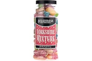 Original Yorkshire Mixture Retro Boiled Sweets Gift Jar By Berrymans Sweet Shop - Classic Sweets, Traditional Taste.