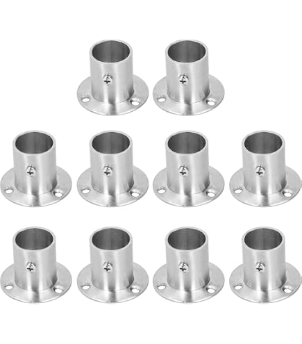 4 Stück Edelstahl Schrankstangen-Flansch Mattschwarz – Halterung Für 1-1/4 Zoll Rohre, Inkl. Schrauben