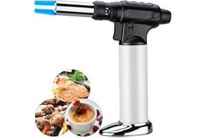 DBZQSCW Butane Torch Lighter,Professional Blow Torch Refillable Culinary Kitchen Cooking Torch with Safety Lock Adjustable Flame Chef Torch Gas Lighter —Butane Gas is Not Included