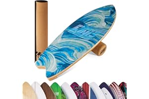 BoarderKING Balance Board Wave - Tavola di Equilibrio per Surf e Skate Indoor, Tavola Propriocettiva per NeuroMuscular Response Training, incl. Tappetino Protettivo