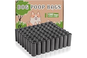 AiTodos® 1080 sztuk, 31x22cm, Worki na Psie Odchody, Materiał Polietylenowy, Worki na Odchody, Bardzo Grube i Trwałe, 100% Szczelne, Odpowiednie na Wyjścia, Przenośne 72 Rolek, 15 sztuk w Rolce