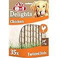 8in1 Delights Chicken Twisted Sticks, healthy chew snack for dogs, 35 pieces