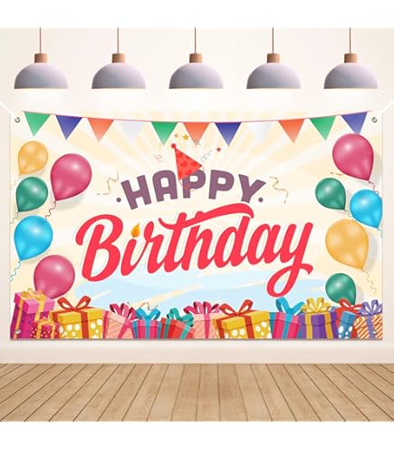 Striscione Di Compleanno Con Stile Neon Con Palloncini Illustrazione Vettoriale - Illustrazione - Foto 5