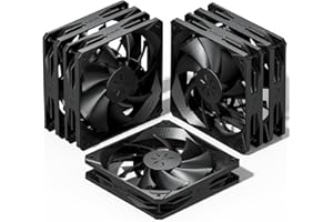 upHere gaming Ventilador pc 120mm,Ventiladores pc Negro Silencioso de Flujo de Aire Elevado Computadora Conector de 3 Pines,Cinco Paquetes NK12BK3-5