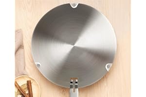 NISPOTDOR Induktionskochfeld-Konverterplatte, Induktions-Adapterplatte mit abnehmbarem Griff, Gasherd-Wärmeverteilerplatte für Herd, Glas, Kochfeld, 18 cm