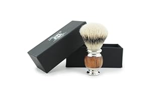 ‎HARYALI LONDON Haryali London Pędzel do golenia - Szczotka do golenia Silvertip Borsuk - drewniana - Pędzel do kremu do golenia - do luksusowej piany - Pędzel do golenia - Męski pędzel do golenia - i kobiety