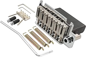Musiclily Pro 10,5mm 2 Punktowe Mostek Tremolo Stalowe Siodełka do Gitary American Strat, Chrom