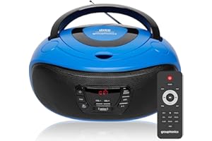 Grouptronics Small Portable CD Player For Home With Speakers – Boombox Mains Or Battery Powered, FM Radio, Supports MP3 Audio Books & Music, Compact & Easy To Use - With USB & AUX IN - GTCDR-501