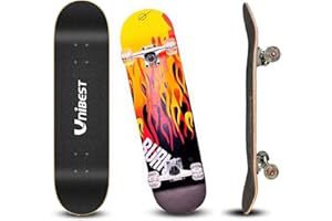 ‎UNIBEST Unibest Skateboard Deck Funboard Holzboard komplett 80x20cm Ahornholz
