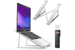 CABLEGLAXAY Soporte Portátil, 6 Ángulos Ajustable Elevador Portatil Laptop Stand, Plegable Ventilado Soporte Ordenador Portátil, con Plástico ABS, Silicona Antideslizante, para Portátiles, Tableta y más (9-17")