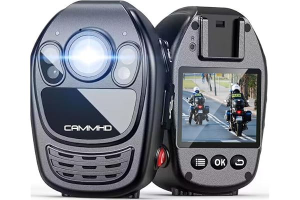 CAMMHD 1440P YX1 Camera Pieton HD 12 Heures IP67 Caméra de Corps avec Vidéo et Audio Body Cam Vision Nocturne pour l'application de la Loi Sécurité Voyage (Carte Non Incluse)