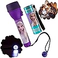 SRV Hub 2Pieces Frozen Torches, LED Flashlights with Lanyard for Kids, Ideal for Camping, Hiking, Traveling, Cycling - Water-Resistant Torch, Night Light for Xmas Gifts, Travel, Batteries Included