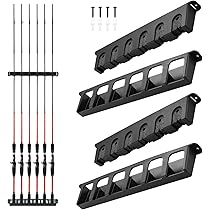 Supporto Parete Per Canna Da Pesca - 6 Posizioni Verticali, In Plastica ABS E Spugna EVA, Facile Installazione