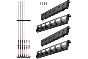 MEYAGOT 2 Paar Angelrutenhalter Wand, Angelruten Angelrutenstände Rutenständer Rutenständer Rutenhalter Wandhalterung Zur Wandmontage, Vertikale Angelrutenhalter Aufbewahrung Von 12 Ruten