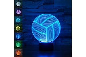 Lampada 3D, EONANT 3D Night Lights Touch USB LED con 7 Colori di Illusione Ottica di Luci Scrivania per Bambini in Camera Decorazione Domestica (Pallavolo)