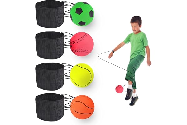 Jastown Balle de Retour Poignet,Balle avec Elastique Poignet,Balle avec Bracelet,Balle attachée à Un élastique,La Corde élastique retourne Le Balle,Balle Poignet Elastique,Balle de Retour Poignet