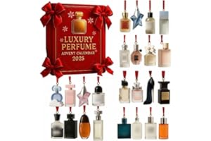 HOIDOKLY Calendario de Adviento de perfume de lujo 2025, juego de regalo de exhibición de perfume de 24 días, 24 días de fragancias de diseño para mujeres y hombres, calendario de Adviento con colgante de