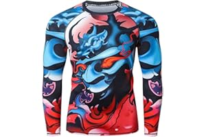 LAFROI Męska koszulka kompresyjna z długim rękawem UPF 50+ Baselayer Performance Rash Guard-CLY08