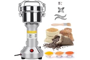 Kotsy Tragbare Getreidemühle,Herb Grain Spice Getreidemühle Mühle Mehl Pulver Maschine 220 V,3 Klingen Timing Schleifmaschine High Speed Küchenmaschine (150g)