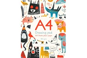 Creative A4 plain drawing pad for children: A4 Plain Paper Drawing Pad - 60 Sheet Sketch Book - 60 Plain White Paper Sheets - 80 GSM Paper - Arts and ... for Kids Activities - Art Supplies for Kids