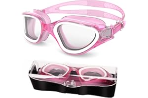 HotSrace Polarized Swimming Goggles Anti Fog Anti UV No Leakage, Swim Goggles with Soft Silicone Clear Vision Easy to Adjust for Adults Men Women Teenager