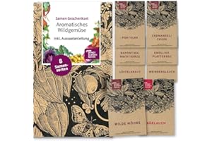 Magic Garden Seeds - Wildgemüse Samen Geschenkset mit 8 Geheimtipp-Gemüsesorten für den Garten - Gemüsesamen alte Sorten - Kräutersamen - Pflanzensamen - Garten Geschenk