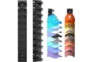 LeKuni Zestaw 2 nakładek na czapki, stojak ścienny z mocnym klejem, może pomieścić do 20 czapek, wielowarstwowy uchwyt na czapkę z 2 opcjami montażu