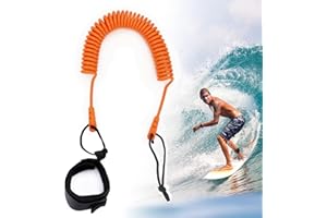 GOCUODE Leash Paddle de Surf,Leash de Planche de Surf Sup,Sangle de Cheville Rétractable Spirale pour Stand Up Paddleboard,Kayak,Bodyboard