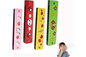 BESSY SHOP Harmonica per Bambini,4 Pezzi Bambini Harmonica Giocattolo Regalo,Armonica per Compleanno Bambini con 16 Fori,per Principianti,Studenti,Regali Musicali per Bambini
