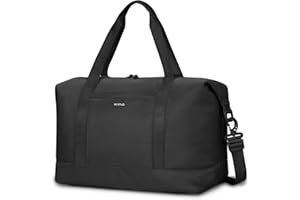ECOHUB Sac de Voyage 40x30x20 Ryanair, Pliable Bagage Cabine, Léger Sac à Main, Weekend avec Pochette Humide Amovible pour Homme Femme, Sac Cabine Avion Imperméable Bagage a Main 20L (Noir)
