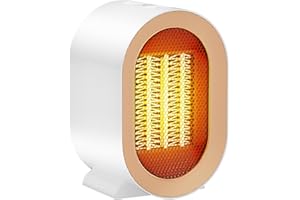 RCIDOS Calefactor Baño, Calefactor Bajo Consumo 1200w Calentador CeráMico Silencioso ProteccióN Antivuelco Y Contra Sobrecalentamiento Calefactor Electrico 2 Niveles De Calor (Blanco)