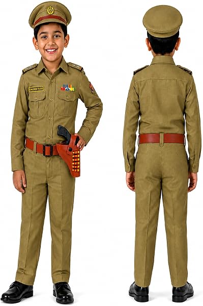 SCRIPTURE Fancy Dress Patriotic Army Police BSF Netaji costumes for Kids Fancy Dress Costume Accessory for Republic Day Independence Day School Events