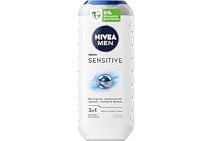 ‎NIVEA MEN NIVEA MEN Sensitive Duschgel, pH-hautneutrale Pflegedusche für Männer mit empfindlicher Haut, milde Formel mit Bambusextrakt für Körper, Gesicht und Haar (250 ml)
