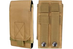 HEYQIE Universal Tactical Molle Holster Army Mobile Phone Belt Pouch EDC Security Pack Carry Accessory Kit Waist Bag Case Compatible iPhone 13 14 PRO X XS Max XR 7 8 6s Plus Samsung Galaxy S10 S9 S8 Plus
