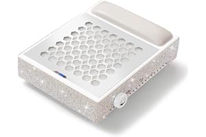 CHRISTINE SHELLY Nail Dust Collector 56W, Rechargeable Nail Extractor Cordless Vacuum Suction Brushless Fan with Reusable Filter, Powerful Manicure Machine for Drilling Polishing Salon Professional