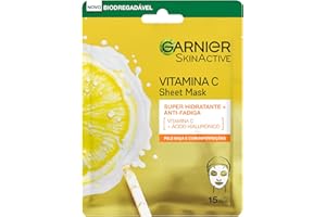 Garnier Maschera in Tessuto Skin Active Hydra Bomb, Idratante e Illuminante, Con Vitamina C e Acido Ialuronico, Per Pelli Spente e Non Uniformi, 28 g