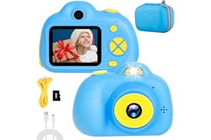 EIEVEY Kinderkamera 1080P 2,0 Bildschirm Digitalkamera Kinder mit 32GB SD-Karte Selfie Kinderfotoapparat für 3-12 Jahre Jungen und Mädchen Geburtstagsgeschenk Weihnachten Spielzeug (Blau)