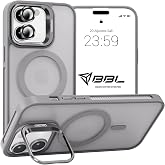 Babilden iPhone i&ccedil;in Kılıf Kamera Korumalı Magsafe Wireless Şarj &Ouml;zellikli Mat Şeffaf Renkli Standlı Kılıf (Lens Hediyeli) (G