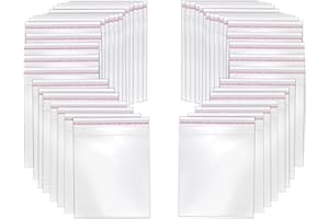 ONLY FAITH Lot de 200 sacs en cellophane 14 x 18 cm transparent, sacs en plastique avec fermeture auto-adhésive, sacs auto-adhésifs d'emballage pour bijoux, cadeaux et friandises (14 x 18 cm)