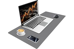 Niviy Tappetino Scrivania in Pelle PU, Desk Mat, Impermeabile e Antiscivolo Tappetino PC Scrivania, Multiuso come Mouse Pad e Tastiera, Ideale per Casa e Ufficio 80 cm x 40 cm, Grigio