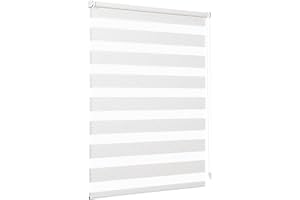 Sekey Doppia tenda a rullo, fissaggio senza fori, per finestre, doppia tenda a rullo, larghezza 80 cm, protezione solare, 80 x 210 cm, lino