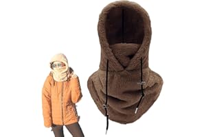 Donubiiu Sherpa Hood,Warm Face Cover Hat cap Scarf,Balaclava Ski Mask,Wind-Resistant Winter Face Mask,Fleece Ski Mask