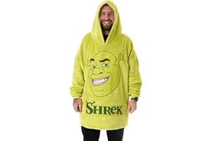 VANILLA UNDERGROUND Shrek Bluza z kapturem unisex do noszenia | Zielony sweter z kapturem dla dorosłych z grafiką z twarzą | Odzież codzienna dla dzieci w jednym rozmiarze z podszewką Sherpa i uszami 3D