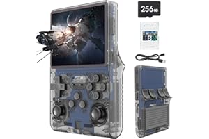 VELPAX R40S - Console di gioco portatile, 30.000 giochi retrò in 1 console di gioco con sistema Linux open source, scheda TF da 256 GB, schermo IPS da 3.5" e batteria da 3800 mAh (Grigio)