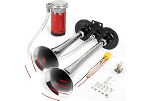 ‎DZANKEN Dzanken Elektrische Lufthorn lkw hupe 12V extrem Hupe Kompressor Drucklufthorn Schiffshorn mit Luftkompressor Elektrisch für Alle Transporte 12V Fahrzeuge LKW Züge Boote Cars Vans