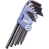 HemBorta 13pc Imperial Long Allen Key Set, 3/64-3/8in | Tempered Chrome Vanadium Steel, SAE Measurements in Inches, Chisel Ti