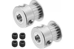 sourcing map 20 Teeth 5mm Bore Timing Pulley, Aluminium Synchronous Wheel Silver for 3D Printer Belt, CNC Machine, Pack of 5