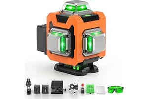 Kreuzlinienlaser, Elikliv Laser Wasserwaage mit 200ft grünem selbstnivellierendem Linienlaser, 16 Linienlaser, 4x360 Rotationslaser, 8 Stunden Arbeitszeit, geeignet für Heimwerker und Installateure