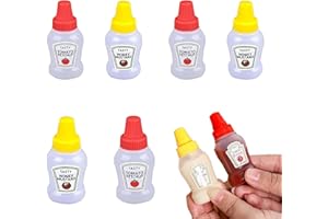 Hcoviv 6 Piezas Mini Botellas de Salsa, Botella de Salsa de Soja, Mini Condimento Botellas para Ketchup, Salsa de Miel, Salsa de Soja