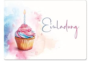 ‎BERILUDESIGN beriluDesign 12 Einladungskarten zum Kindergeburtstag - Geburtstagseinladung Muffin Cupcake (Muffin)